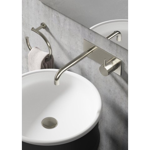 Hotbath Cobber afbouwdeel wastafelkraan - voorsprong 25cm - geborsteld nikkel (rvs) SW1117829