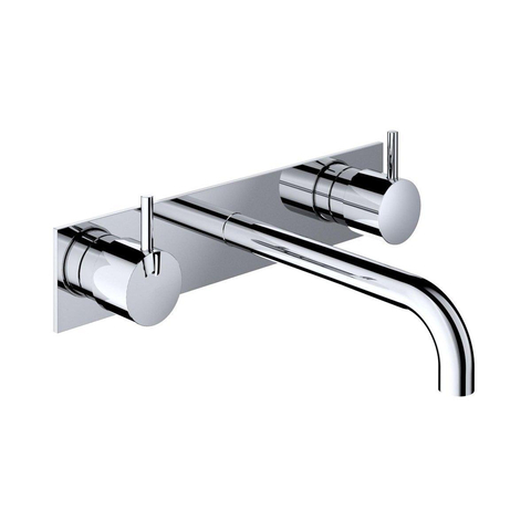 Hotbath Cobber Inbouw wastafelmengkraan - 3 gats - met achterplaat - met 18 cm uitloop - PVD - geborsteld koper SW536972