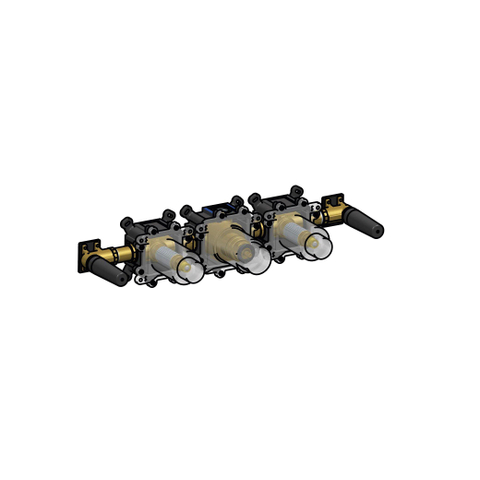 Hotbath Cobber Inbouw bad thermostaat - met 2 stopkranen - met uitloop - verouderd ijzer (zwart) SW237474