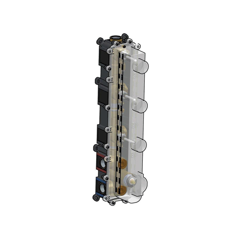 Hotbath Cobber Inbouwthermostaat - met 3 pushbuttons verticale plaatsing - verweerd messing verouderd goud SW237500