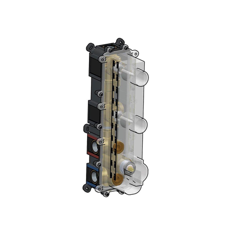 Hotbath Cobber Inbouwthermostaat - met 2 pushbuttons verticale plaatsing - geborsteld messing goud SW237484