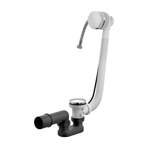 Hotbath Mate Verlengde badoverloop - met vulcombinatie - hoogglans chroom SW12939