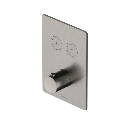 Hotbath Cobber Robinet douche encastrable thermostatique avec 2 boutons rectangulaires Fer vieilli brillant SW237519