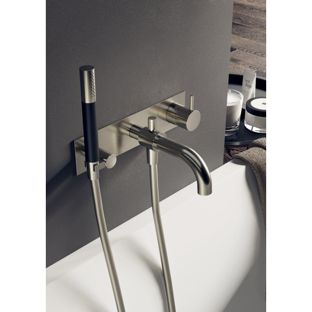 Goedkoopste Hotbath Cobber afbouwdeel inbouw douche en badmengkraan automatische omstelinrichting met doucheslang en handdouche verouderd ijzer CB026EXTAI
