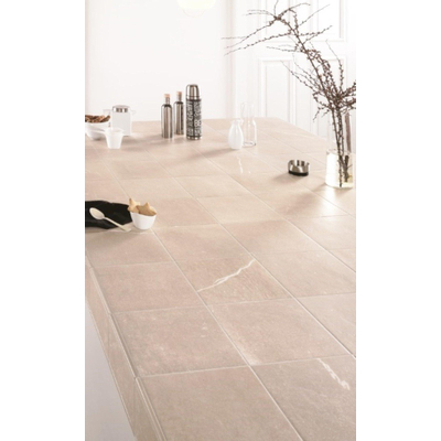 Terravito Ellino carreau mural et de sol - 20x20cm - 9mm - Carré - Aspect pierre naturelle - Blanc mat