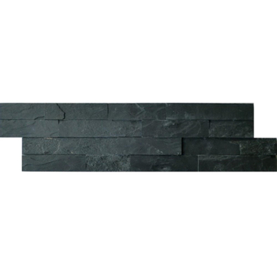Kerabo Wandtegel Schiste flatface stonepanel antraciet slate 15x60x1/2 cm Natuursteenlook Breukruw Antraciet