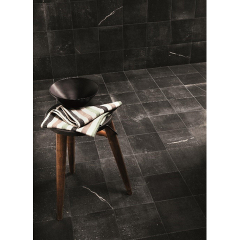 Terravito Ellino carreau mural et de sol - 20x20cm - 9mm - Carré - Aspect pierre naturelle - Anthracite mat SW88625