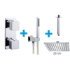 Exellence inbouw doucheset vierkant met thermostaat plafondbuis en hoofddouche 20cm chroom SW62524 Exellence inbouw doucheset vierkant met thermostaat plafondbuis en hoofddouche 20cm chroom SW62524