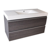 Praya Tigris onderkast met wastafel 2 laden 100x58x46cm houtnerf grijs SW95778