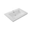 Wiesbaden Vision lavabo simple avec 1 trou de robinet 60x46x5,5 cm en marbre synthétique brillant blanc SW95819