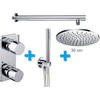 Exellence inbouw doucheset rond met thermostaat wandbuis en hoofddouche 30cm chroom SW62523 Exellence inbouw doucheset rond met thermostaat wandbuis en hoofddouche 30cm chroom SW62523