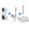 Exellence inbouw doucheset vierkant met thermostaat plafondbuis en hoofddouche 30cm chroom SW62526 Exellence inbouw doucheset vierkant met thermostaat plafondbuis en hoofddouche 30cm chroom SW62526
