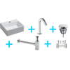 Wiesbaden Leto ensemble lavabo complet avec robinetterie incluant bonde et siphon SW17763