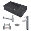 Wiesbaden One pack Lavabo Raw à poser droit 40x22x10 cm en pierre dure adoucie SW95995