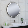 Wiesbaden Maro miroir rond avec LED, dimmable et chauffage miroir 100 cm noir mat SW450714