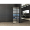 Wiesbaden Maaz Douche à l'italienne avec grille et porte-serviettes 1200 x 2000 x 10 mm verre clair/noir mat SW295927