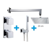 Xellanz inbouw doucheset vierkant met thermostaat wandbuis en hoofddouche 20cm chroom SW62525 Xellanz inbouw doucheset vierkant met thermostaat wandbuis en hoofddouche 20cm chroom SW62525