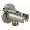 Wiesbaden UniMatch coude mural avec support de douchette rond 1/2" acier brossé PVD SW62578