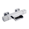 Wiesbaden Rombo thermostatische badmengkraan waterval vierkant chroom SW10563 Wiesbaden Rombo thermostatische badmengkraan waterval vierkant chroom SW10563