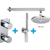 Xellanz Caral one-pack inbouwthermostaatset rond type 2 chroom 20cm SW373778 Xellanz Caral one-pack inbouwthermostaatset rond type 2 chroom 20cm SW373778