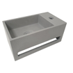 Wiesbaden Julia Pack Lave-mains Gauche 35x20cm Solid surface Look béton avec robinet Amador Inox SW794334