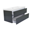 Wiesbaden Vision Meuble sous vasque avec 2 tiroirs 100 x 46 cm gris laqué brillant SW95817