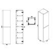 Colonne Wiesbaden Vision 2 portes 160x35x35 bois grain gris SW95826