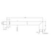 Wiesbaden Rombo bras de douche avec fixation murale 40 cm chrome SW10513