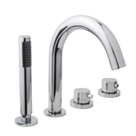 Wiesbaden Caral Ensemble de finition mitigeur thermostatique pour bord de baignoire 4 trous chrome SW62536