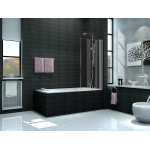Wiesbaden Palmo Badwand draaibaar - 80x150cm - 6mm - nano helder glas - chroom SW10430