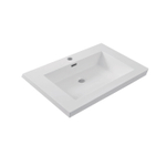 Wiesbaden Vision lavabo simple avec 1 trou de robinet 60x46x5,5 cm en marbre synthétique brillant blanc SW95819