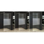 Wiesbaden Slim plaque de verre 800 x 2000 x 8 mm verre clair nano avec bande centrale en verre dépoli SW295907