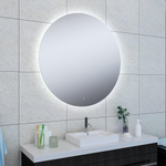 Miroir Wiesbaden Soul rond avec LED, à intensité variable et chauffe-miroir 100 cm SW296072
