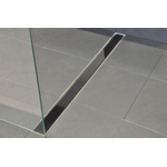 Wiesbaden Grille en verre pour caniveau de douche 90 x 7 cm noir brillant SW10719