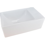Wiesbaden Rhea XXS lavabo sans trou de robinet droit 30,5 x 18 x 11 cm céramique brillant blanc SW10644