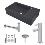 Wiesbaden One pack Lavabo Raw à poser droit 40x22x10 cm en pierre dure adoucie SW95995