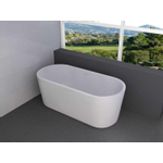 Wiesbaden Libero Baignoire îlot 178 x 80 cm acrylique mat blanc avec vidage mat blanc SW295926