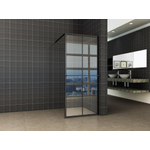 Wiesbaden Maaz Douche à l'italienne avec grille et porte-serviettes 1200 x 2000 x 10 mm verre clair/noir mat SW295927
