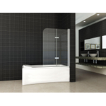 Wiesbaden Cinco paroi de baignoire pivotante 1000 x 1400 x 6 mm verre clair nano/chrome SW95467