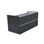 Wiesbaden Vision Meuble sous vasque avec 2 tiroirs 100 x 46 cm gris laqué brillant SW95817
