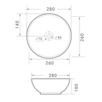 Wiesbaden Kimo vasque à poser ronde 28 x 10 cm céramique noir mat SW296034