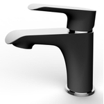 Xellanz Tarma wastafelkraan - opbouw - laag - voorsprong 10.7cm - glans zwart chroom (zwart) SW62546