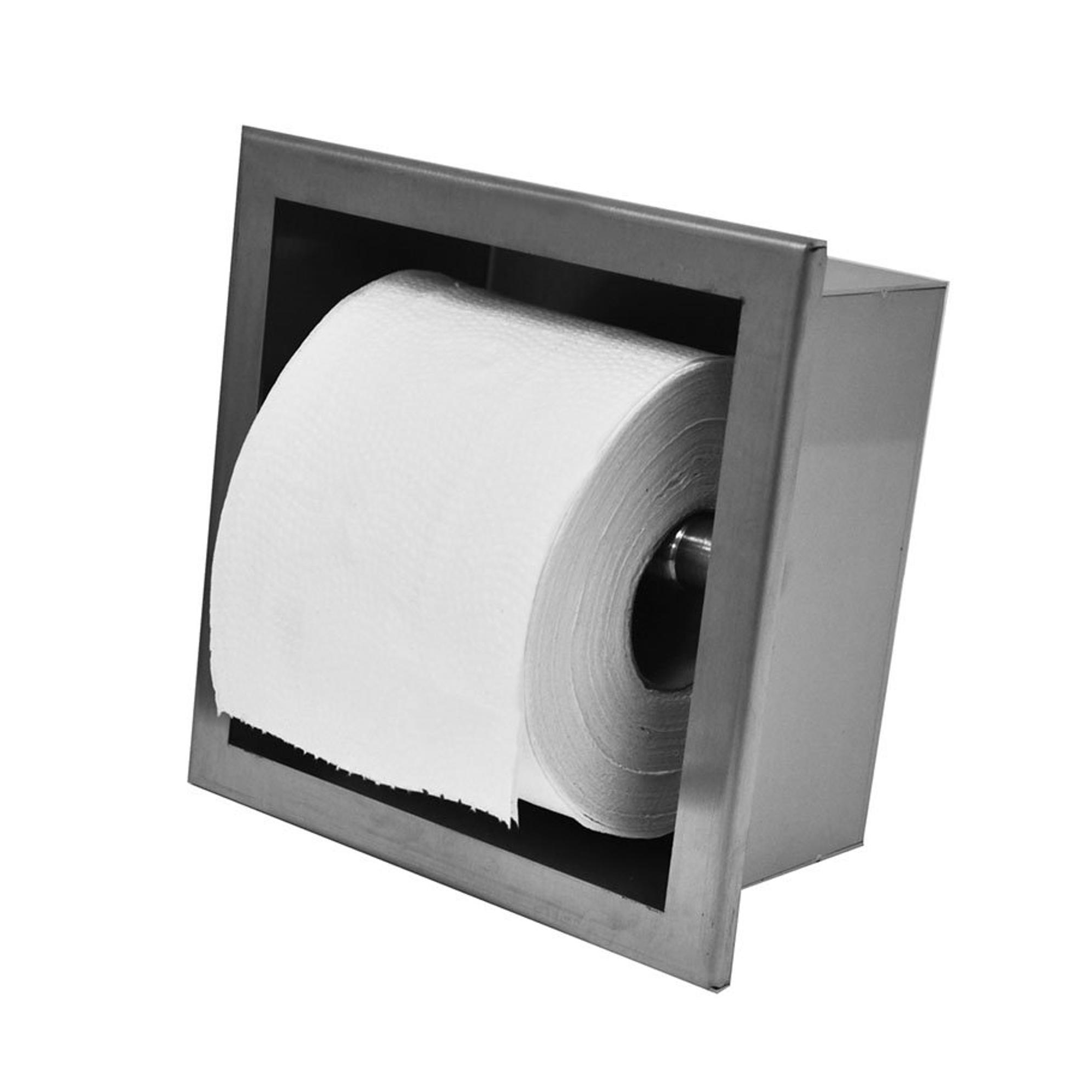 Double porte rouleaux de papier WC standard encastré en inox - SUPRATECH
