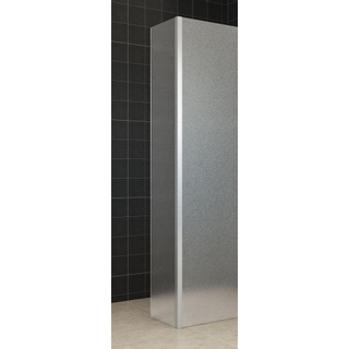 Wiesbaden Panneau latéral 35 x 200 cm avec profil d'angle pour douche à l'italienne chrome avec verre mat intégral NANO 10 mm