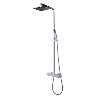 Wiesbaden Rombo douche opbouwset plus thermostatische kraan chroom SHOWROOMMODEL