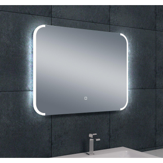 Wiesbaden Bracket spiegel rechthoek met LED, dimbaar en spiegelverwarming 80 x 60 cm
