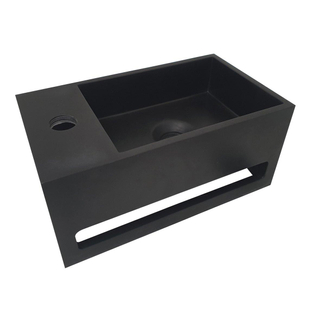 Wiesbaden Julia fontaine gauche 35 x 20 x 16 cm solid surface noir mat