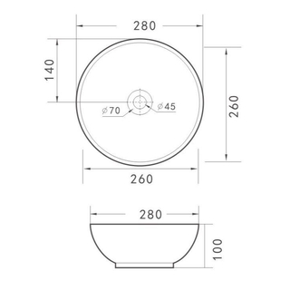 Wiesbaden Kimo vasque à poser ronde 28 x 10 cm céramique brillant blanc