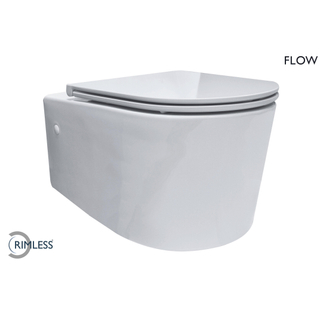 Xellanz Flow WC suspendu sans bride avec abattant Flatline blanc