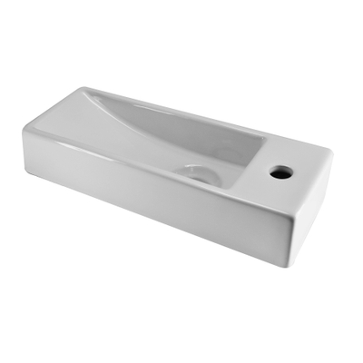 Wiesbaden Trim mini lavabo d'angle droit 38 x 14 x 8 cm céramique blanc brillant
